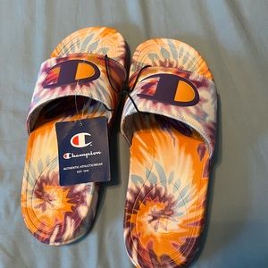 - Women’s mega slide tie dye slide sandals